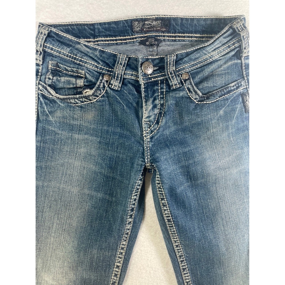 Silver Jeans Aiko Bootcut Womens Blue Contrast Stitch Denim Jeans W26 L31 - Picture 8 of 11
